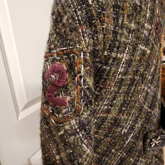 Desigual wool coat size 44 or Large gray/brown with subtle black metallic thread - Picture 13 of 14